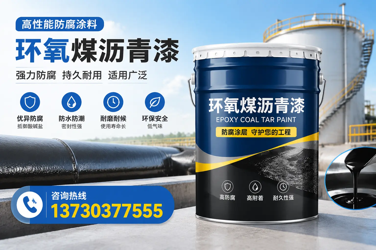 环氧煤沥青漆的耐久性分析，适合呼伦贝尔的使用场景